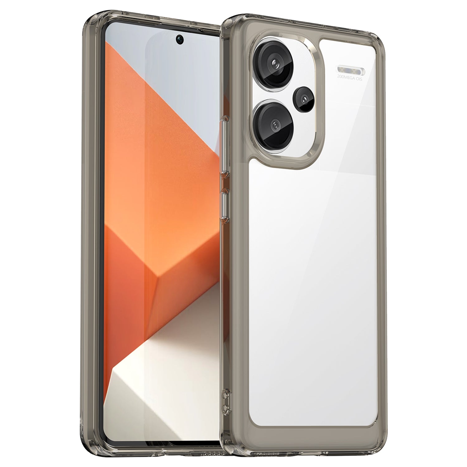 For Xiaomi Redmi Note 13 Pro+ 5G Phone Case TPU + Acrylic Cover Colorful Frame - Transparent Grey For Xiaomi Redmi Note 13 Pro+ 5G Phone Case TPU + Acrylic Cover Colorful Frame - Transparent Grey